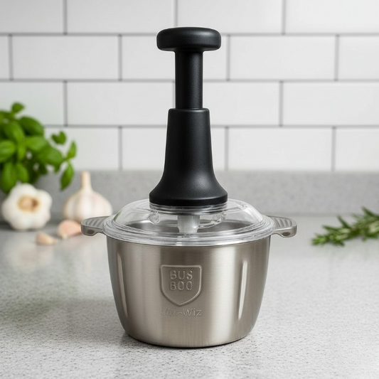 Assorted Stainless Steel Manual Food Chopper 2L – Multi Purpose Vegetable Fruit And Nut Cutter With Hand Push Blades